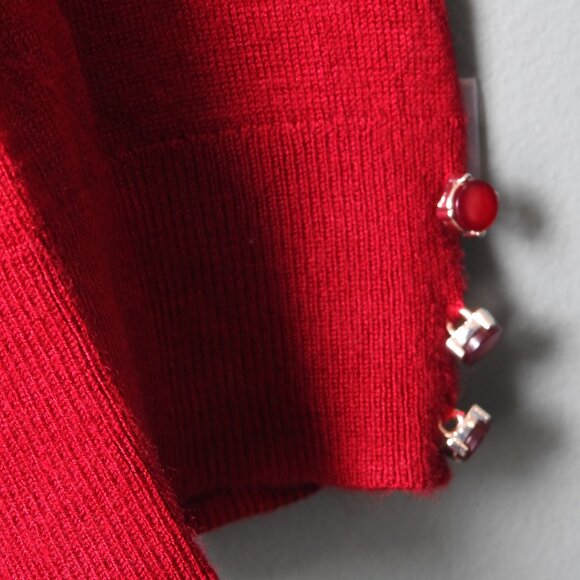 Premise Studio 8 Button Cardigan Sweater Burgundy w/Stylish Buttons, Siz… - Picture 3 of 6